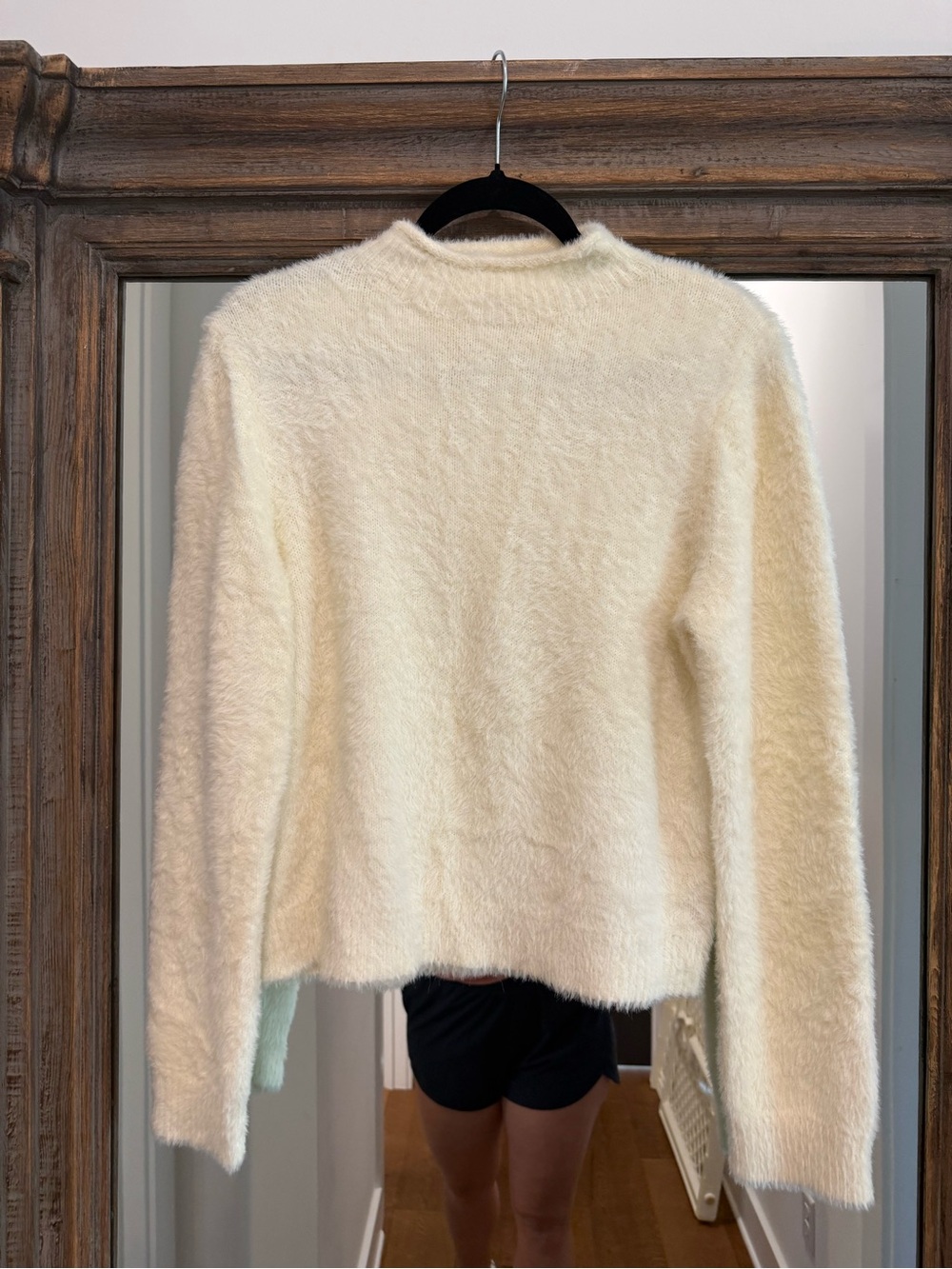 Cream Textured Roll Neck Sweater